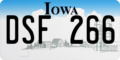 IA license plate DSF266
