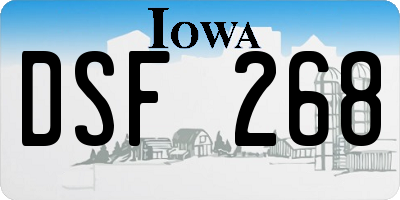 IA license plate DSF268