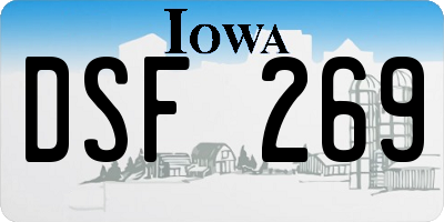 IA license plate DSF269