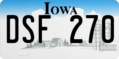 IA license plate DSF270