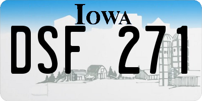 IA license plate DSF271
