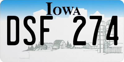 IA license plate DSF274