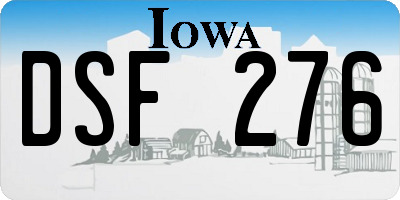IA license plate DSF276