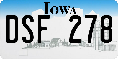 IA license plate DSF278