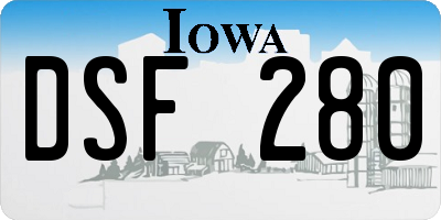 IA license plate DSF280