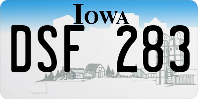 IA license plate DSF283