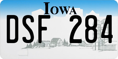 IA license plate DSF284