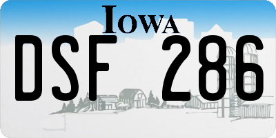 IA license plate DSF286