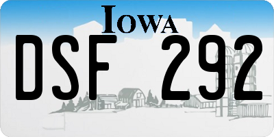 IA license plate DSF292
