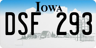IA license plate DSF293