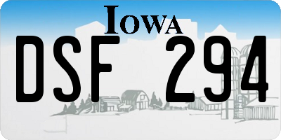 IA license plate DSF294