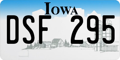 IA license plate DSF295