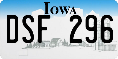 IA license plate DSF296