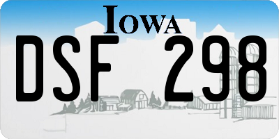 IA license plate DSF298