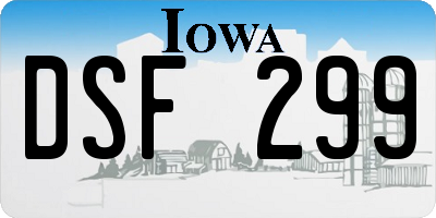 IA license plate DSF299
