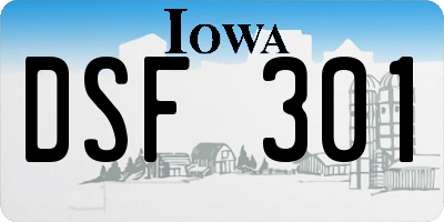 IA license plate DSF301