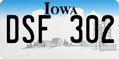 IA license plate DSF302