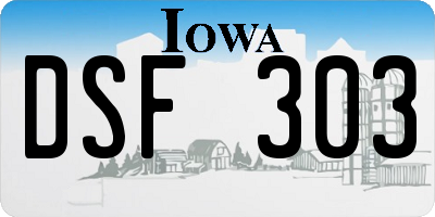 IA license plate DSF303