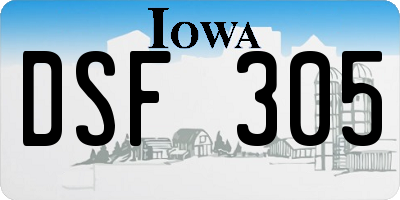 IA license plate DSF305
