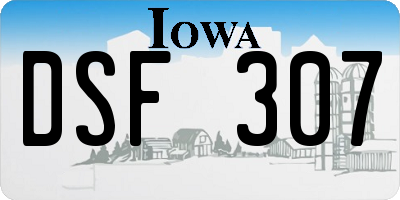 IA license plate DSF307