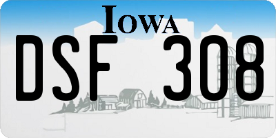 IA license plate DSF308