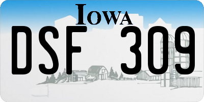 IA license plate DSF309