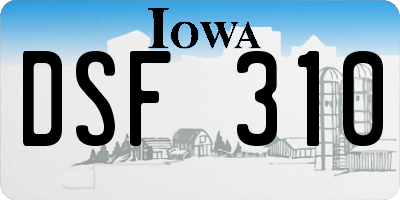 IA license plate DSF310