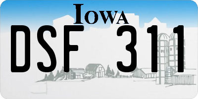 IA license plate DSF311