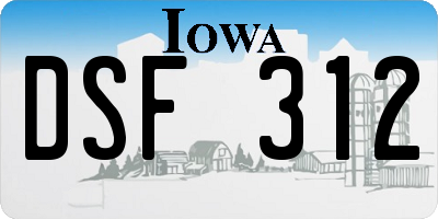 IA license plate DSF312