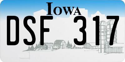IA license plate DSF317