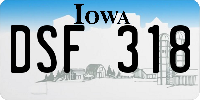 IA license plate DSF318