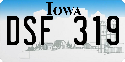 IA license plate DSF319