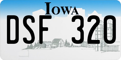 IA license plate DSF320