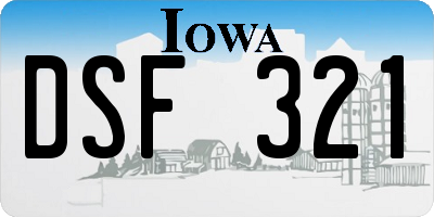 IA license plate DSF321