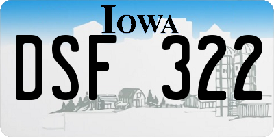 IA license plate DSF322