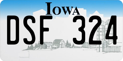 IA license plate DSF324