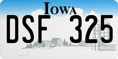 IA license plate DSF325