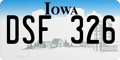 IA license plate DSF326
