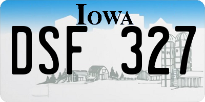 IA license plate DSF327