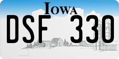 IA license plate DSF330