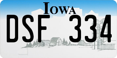 IA license plate DSF334