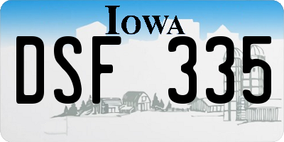 IA license plate DSF335