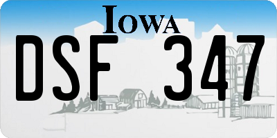 IA license plate DSF347