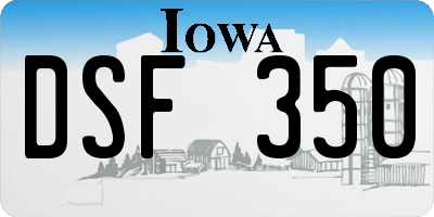 IA license plate DSF350