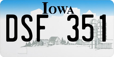 IA license plate DSF351