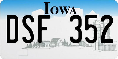 IA license plate DSF352