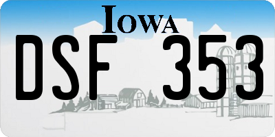 IA license plate DSF353