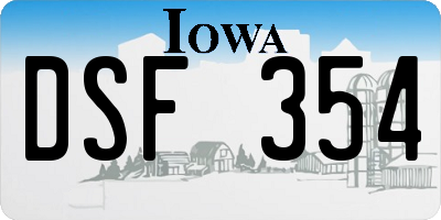 IA license plate DSF354