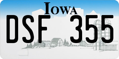 IA license plate DSF355