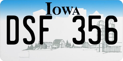 IA license plate DSF356